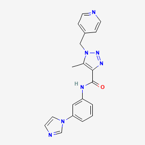 molecular formula C19H17N7O B7225137 N-(3-imidazol-1-ylphenyl)-5-methyl-1-(pyridin-4-ylmethyl)triazole-4-carboxamide 