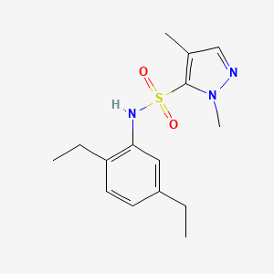 molecular formula C15H21N3O2S B7225163 N-(2,5-diethylphenyl)-2,4-dimethylpyrazole-3-sulfonamide 