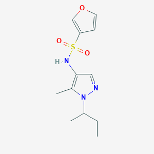 molecular formula C12H17N3O3S B7225191 N-(1-butan-2-yl-5-methylpyrazol-4-yl)furan-3-sulfonamide 