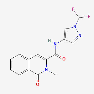 molecular formula C15H12F2N4O2 B7225298 N-[1-(difluoromethyl)pyrazol-4-yl]-2-methyl-1-oxoisoquinoline-3-carboxamide 