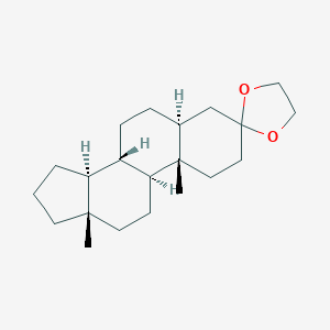 molecular formula C21H34O2 B072253 (5S,8S,9S,10S,13S,14S)-10,13-Dimethylspiro[1,2,4,5,6,7,8,9,11,12,14,15,16,17-tetradecahydrocyclopenta[a]phenanthrene-3,2'-1,3-dioxolane] CAS No. 1434-14-6