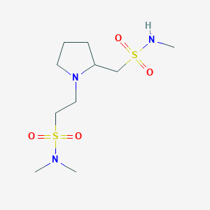 molecular formula C10H23N3O4S2 B7225409 N,N-dimethyl-2-[2-(methylsulfamoylmethyl)pyrrolidin-1-yl]ethanesulfonamide 
