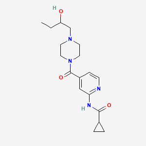 molecular formula C18H26N4O3 B7225490 N-[4-[4-(2-hydroxybutyl)piperazine-1-carbonyl]pyridin-2-yl]cyclopropanecarboxamide 