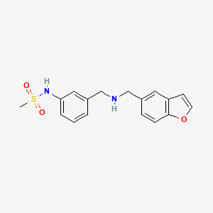 molecular formula C17H18N2O3S B7225494 N-[3-[(1-benzofuran-5-ylmethylamino)methyl]phenyl]methanesulfonamide 