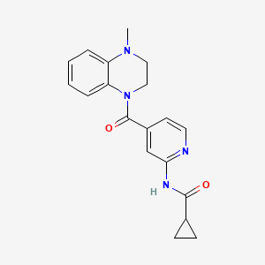 molecular formula C19H20N4O2 B7225512 N-[4-(4-methyl-2,3-dihydroquinoxaline-1-carbonyl)pyridin-2-yl]cyclopropanecarboxamide 