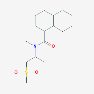 molecular formula C16H29NO3S B7225526 N-methyl-N-(1-methylsulfonylpropan-2-yl)-1,2,3,4,4a,5,6,7,8,8a-decahydronaphthalene-1-carboxamide 