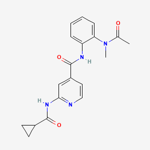 molecular formula C19H20N4O3 B7225595 N-[2-[acetyl(methyl)amino]phenyl]-2-(cyclopropanecarbonylamino)pyridine-4-carboxamide 