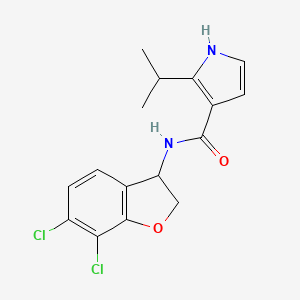 molecular formula C16H16Cl2N2O2 B7225655 N-(6,7-dichloro-2,3-dihydro-1-benzofuran-3-yl)-2-propan-2-yl-1H-pyrrole-3-carboxamide 