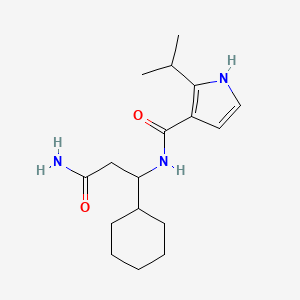 molecular formula C17H27N3O2 B7225689 N-(3-amino-1-cyclohexyl-3-oxopropyl)-2-propan-2-yl-1H-pyrrole-3-carboxamide 