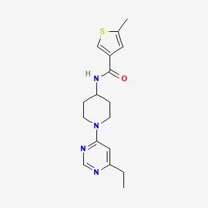 molecular formula C17H22N4OS B7225724 N-[1-(6-ethylpyrimidin-4-yl)piperidin-4-yl]-5-methylthiophene-3-carboxamide 