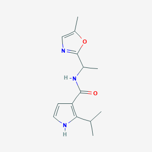 molecular formula C14H19N3O2 B7225818 N-[1-(5-methyl-1,3-oxazol-2-yl)ethyl]-2-propan-2-yl-1H-pyrrole-3-carboxamide 