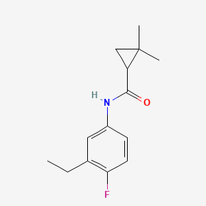 molecular formula C14H18FNO B7225949 N-(3-ethyl-4-fluorophenyl)-2,2-dimethylcyclopropane-1-carboxamide 