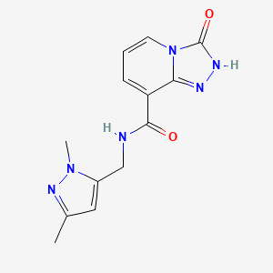 molecular formula C13H14N6O2 B7225967 N-[(2,5-dimethylpyrazol-3-yl)methyl]-3-oxo-2H-[1,2,4]triazolo[4,3-a]pyridine-8-carboxamide 