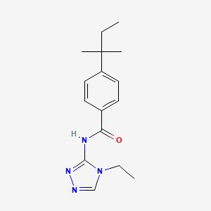 molecular formula C16H22N4O B7225985 N-(4-ethyl-1,2,4-triazol-3-yl)-4-(2-methylbutan-2-yl)benzamide 