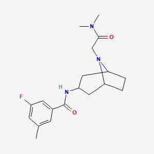molecular formula C19H26FN3O2 B7225992 N-[8-[2-(dimethylamino)-2-oxoethyl]-8-azabicyclo[3.2.1]octan-3-yl]-3-fluoro-5-methylbenzamide 