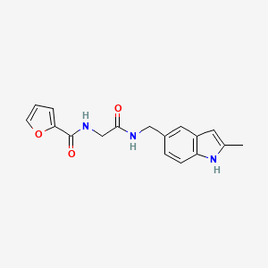 molecular formula C17H17N3O3 B7226049 N-[2-[(2-methyl-1H-indol-5-yl)methylamino]-2-oxoethyl]furan-2-carboxamide 