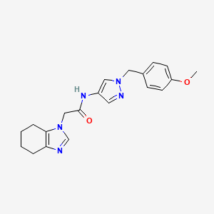 molecular formula C20H23N5O2 B7226081 N-[1-[(4-methoxyphenyl)methyl]pyrazol-4-yl]-2-(4,5,6,7-tetrahydrobenzimidazol-1-yl)acetamide 