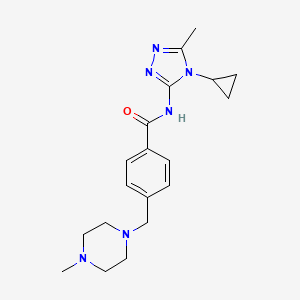 molecular formula C19H26N6O B7226088 N-(4-cyclopropyl-5-methyl-1,2,4-triazol-3-yl)-4-[(4-methylpiperazin-1-yl)methyl]benzamide 