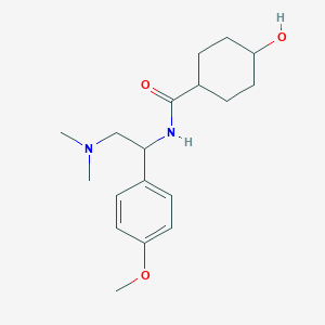 molecular formula C18H28N2O3 B7226097 N-[2-(dimethylamino)-1-(4-methoxyphenyl)ethyl]-4-hydroxycyclohexane-1-carboxamide 