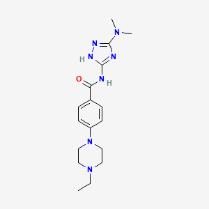 molecular formula C17H25N7O B7226165 N-[3-(dimethylamino)-1H-1,2,4-triazol-5-yl]-4-(4-ethylpiperazin-1-yl)benzamide 