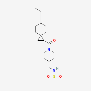 molecular formula C21H38N2O3S B7226217 N-[[1-[6-(2-methylbutan-2-yl)spiro[2.5]octane-2-carbonyl]piperidin-4-yl]methyl]methanesulfonamide 