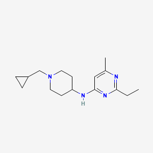 molecular formula C16H26N4 B7226257 N-[1-(cyclopropylmethyl)piperidin-4-yl]-2-ethyl-6-methylpyrimidin-4-amine 