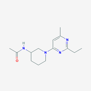 molecular formula C14H22N4O B7226263 N-[1-(2-ethyl-6-methylpyrimidin-4-yl)piperidin-3-yl]acetamide 