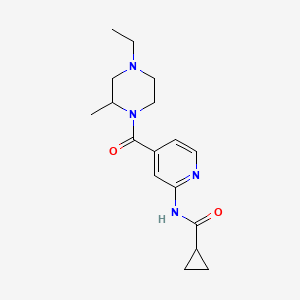 molecular formula C17H24N4O2 B7226318 N-[4-(4-ethyl-2-methylpiperazine-1-carbonyl)pyridin-2-yl]cyclopropanecarboxamide 
