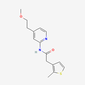 molecular formula C15H18N2O2S B7226323 N-[4-(2-methoxyethyl)pyridin-2-yl]-2-(2-methylthiophen-3-yl)acetamide 