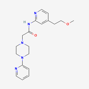 molecular formula C19H25N5O2 B7226325 N-[4-(2-methoxyethyl)pyridin-2-yl]-2-(4-pyridin-2-ylpiperazin-1-yl)acetamide 