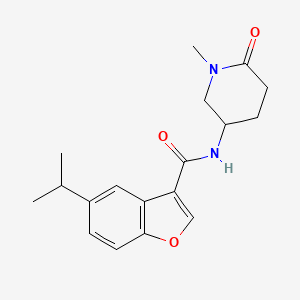molecular formula C18H22N2O3 B7226348 N-(1-methyl-6-oxopiperidin-3-yl)-5-propan-2-yl-1-benzofuran-3-carboxamide 