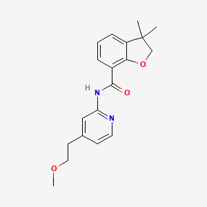 molecular formula C19H22N2O3 B7226353 N-[4-(2-methoxyethyl)pyridin-2-yl]-3,3-dimethyl-2H-1-benzofuran-7-carboxamide 