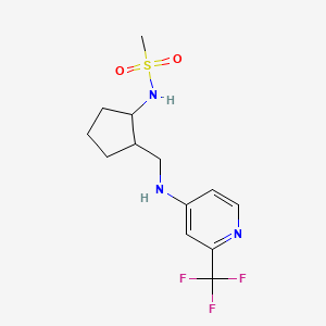 molecular formula C13H18F3N3O2S B7226517 N-[2-[[[2-(trifluoromethyl)pyridin-4-yl]amino]methyl]cyclopentyl]methanesulfonamide 