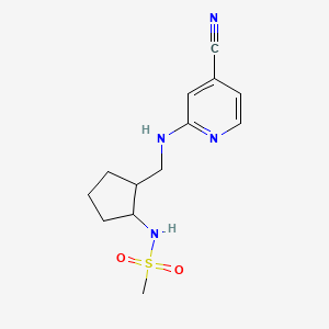 molecular formula C13H18N4O2S B7226525 N-[2-[[(4-cyanopyridin-2-yl)amino]methyl]cyclopentyl]methanesulfonamide 