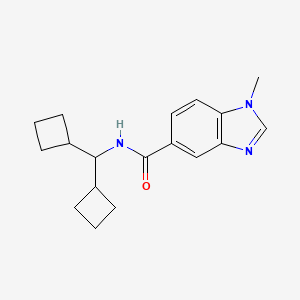 molecular formula C18H23N3O B7226824 N-[di(cyclobutyl)methyl]-1-methylbenzimidazole-5-carboxamide 