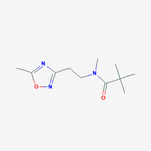 molecular formula C11H19N3O2 B7226852 N,2,2-trimethyl-N-[2-(5-methyl-1,2,4-oxadiazol-3-yl)ethyl]propanamide 
