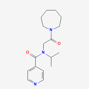 molecular formula C17H25N3O2 B7226861 N-[2-(azepan-1-yl)-2-oxoethyl]-N-propan-2-ylpyridine-4-carboxamide 