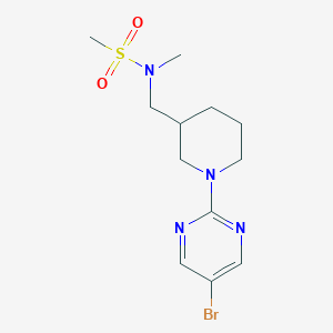 molecular formula C12H19BrN4O2S B7226885 N-[[1-(5-bromopyrimidin-2-yl)piperidin-3-yl]methyl]-N-methylmethanesulfonamide 