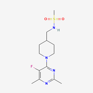 molecular formula C13H21FN4O2S B7226907 N-[[1-(5-fluoro-2,6-dimethylpyrimidin-4-yl)piperidin-4-yl]methyl]methanesulfonamide 