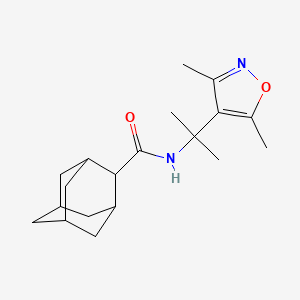 molecular formula C19H28N2O2 B7226998 N-[2-(3,5-dimethyl-1,2-oxazol-4-yl)propan-2-yl]adamantane-2-carboxamide 