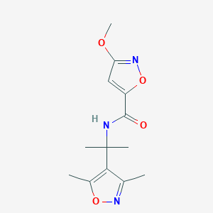 molecular formula C13H17N3O4 B7227000 N-[2-(3,5-dimethyl-1,2-oxazol-4-yl)propan-2-yl]-3-methoxy-1,2-oxazole-5-carboxamide 