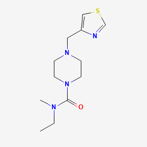 molecular formula C12H20N4OS B7227049 N-ethyl-N-methyl-4-(1,3-thiazol-4-ylmethyl)piperazine-1-carboxamide 
