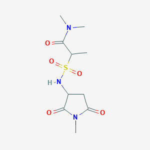 molecular formula C10H17N3O5S B7227116 N,N-dimethyl-2-[(1-methyl-2,5-dioxopyrrolidin-3-yl)sulfamoyl]propanamide 
