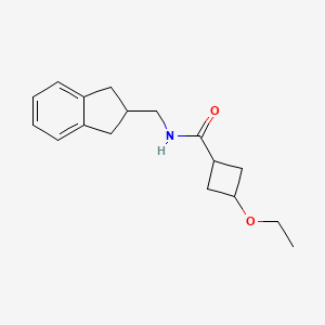 molecular formula C17H23NO2 B7227166 N-(2,3-dihydro-1H-inden-2-ylmethyl)-3-ethoxycyclobutane-1-carboxamide 