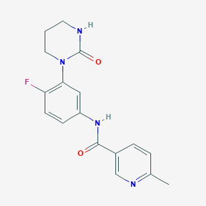 molecular formula C17H17FN4O2 B7227200 N-[4-fluoro-3-(2-oxo-1,3-diazinan-1-yl)phenyl]-6-methylpyridine-3-carboxamide 