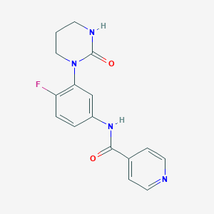 molecular formula C16H15FN4O2 B7227220 N-[4-fluoro-3-(2-oxo-1,3-diazinan-1-yl)phenyl]pyridine-4-carboxamide 