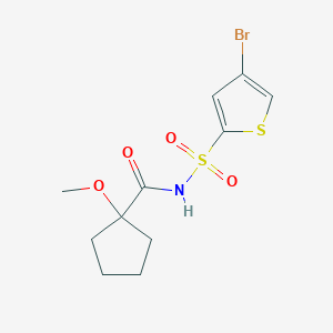 molecular formula C11H14BrNO4S2 B7227401 N-(4-bromothiophen-2-yl)sulfonyl-1-methoxycyclopentane-1-carboxamide 