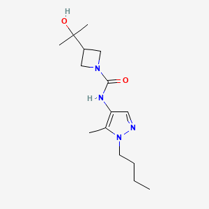 molecular formula C15H26N4O2 B7227463 N-(1-butyl-5-methylpyrazol-4-yl)-3-(2-hydroxypropan-2-yl)azetidine-1-carboxamide 