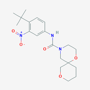 molecular formula C19H27N3O5 B7227534 N-(4-tert-butyl-3-nitrophenyl)-1,8-dioxa-4-azaspiro[5.5]undecane-4-carboxamide 