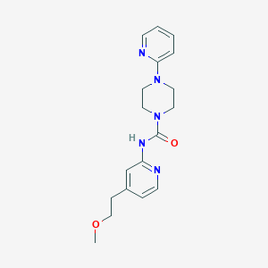 molecular formula C18H23N5O2 B7227642 N-[4-(2-methoxyethyl)pyridin-2-yl]-4-pyridin-2-ylpiperazine-1-carboxamide 